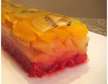Fruit Terrine Supreme With Strawberry Sauce