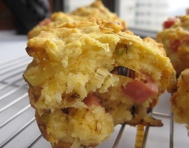 Ham, Brie and Leek Muffins