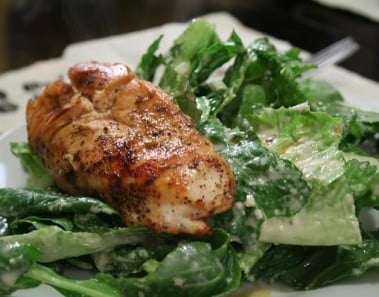 Healthy Salmon Caesar Salad Recipe