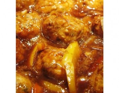 Simmered Spicy Meatballs