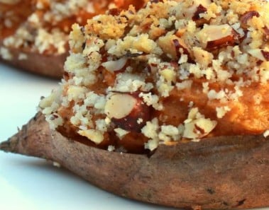 Twice Baked Bourbon-Hazelnut Sweet Potatoes