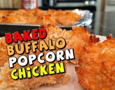 Baked Buffalo Popcorn CHICKEN Recipe (Healthy)