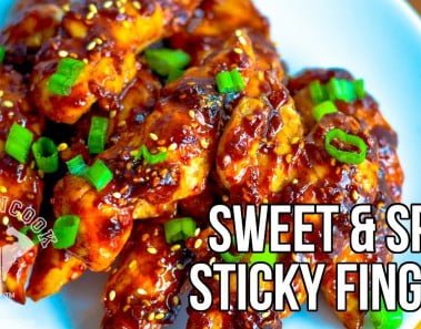 FitMenCook Sweet & Spicy Sticky Chicken Fingers Recipe / Deditos de Pollo en Salsa Picante y Dulce