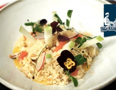 Pierre Koffmann talks food style and creates a crab and sea bass recipe