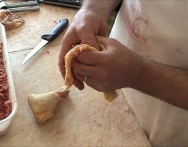 Stuffed chicken legs