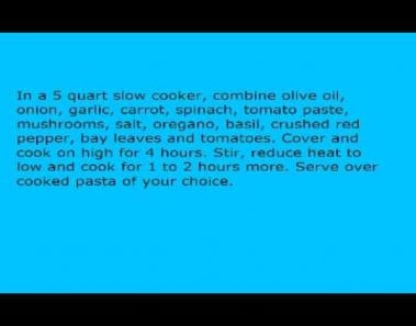 Vegetarian Slow Cooker Recipe