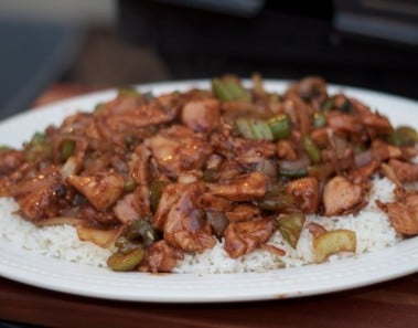 Black Pepper Chicken Stir Fry Recipe on a Weber grill