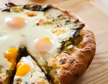 Leek Top Breakfast Bread with Oozy Eggs Recipe – SCRAPS – Joel Gamoran