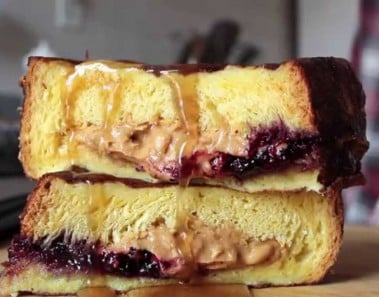 Peanut Butter and Jelly Stuffed French Toast – College Cooking