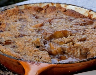 Southern Peach Cobbler Recipe Baked on a Kamado Joe