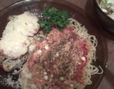 Whats for dinner? Baked Pesto Chicken W/Angel Hair Pasta Recipe