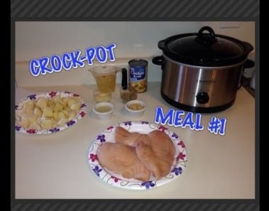 Crockpot Lemon Garlic Chicken ,Potatoes & Carrots