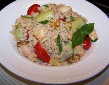 Healthy Chicken Pesto Rice Salad Recipe