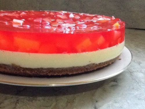 Creamy Fruity Jelly Slice (My own version of Crema de fruta and Graham Cake)