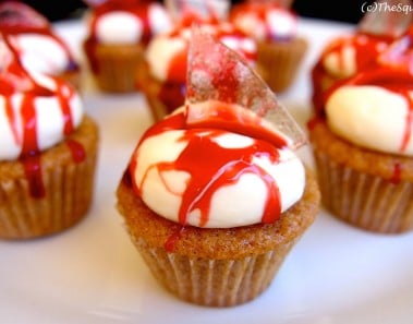 Glass Candy Dagger & Edible Blood Splatter Cupcakes Recipes