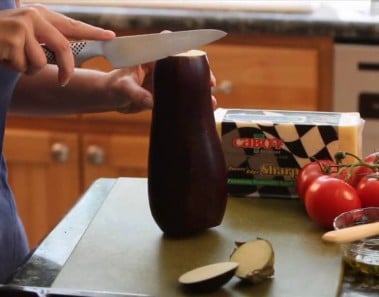 How to Make: Grilled Eggplant with Tomatoes and Melted Cheddar – Cabot Recipe