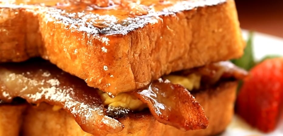 Ultimate French Toast Breakfast Sandwich Recipe - with BACON SYRUP