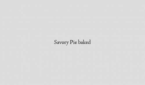 Savory Pie baked