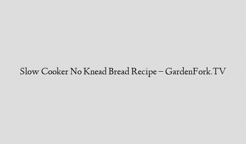 Slow Cooker No Knead Bread Recipe – GardenFork.TV