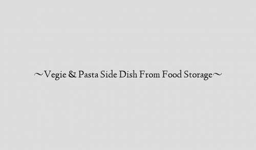 ~Vegie & Pasta Side Dish From Food Storage~