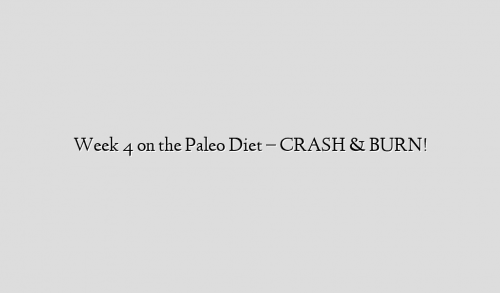Week 4 on the Paleo Diet – CRASH & BURN!