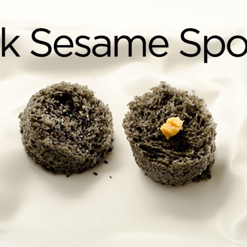 Black Sesame Microwave Sponge Cake and Miso