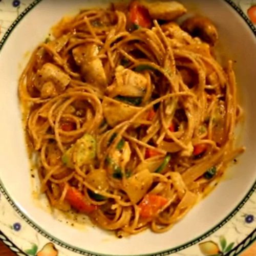 Creamy Pesto Chicken and Vegetable Pasta Recipe