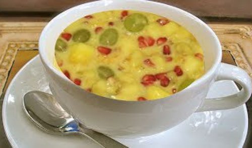 Custard Fruit Salad with milk Video Recipe by Bhavna (Indian dessert)