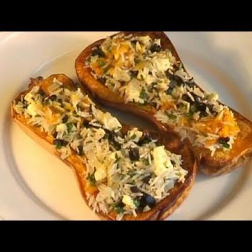 How To Cook Vegetarian Roasted Butternut Squash With Rice