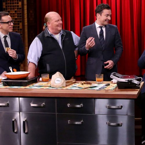 Mario Batali and Jimmy Have a Grilled Cheese Cook-Off