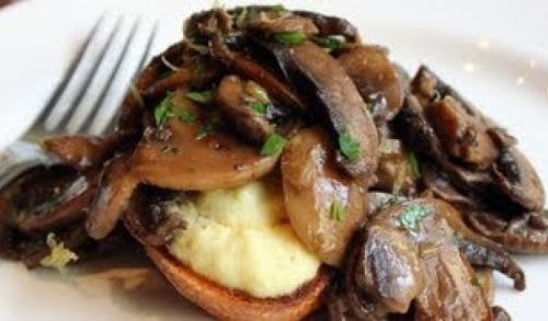 Mushroom Ricotta Bruschetta – Baked Ricotta topped with Mushrooms Appetizer