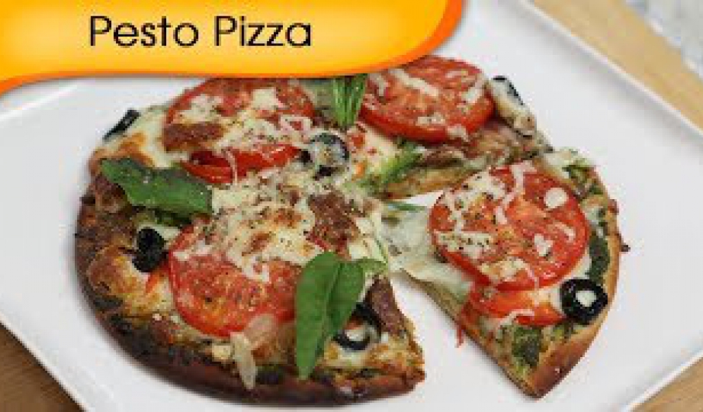 Pesto Pizza – Italian Homemade Vegetarian Appetizer Recipe By Ruchi Bharani