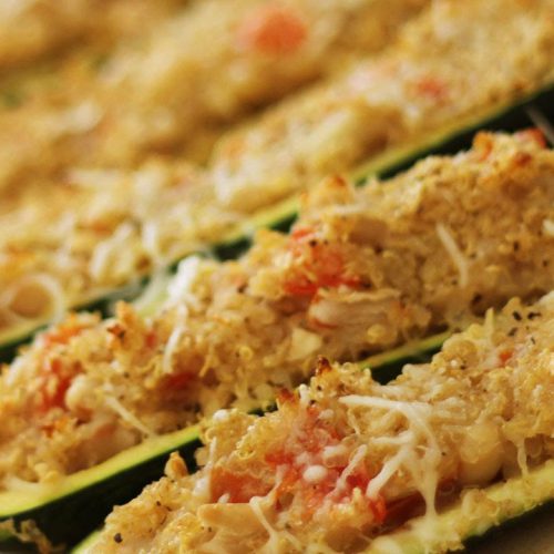 Quinoa Stuffed Zucchini