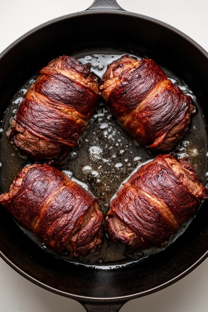 Step 3 of making Italian Braciole Beef Veal Food Recipes — Sear braciole
