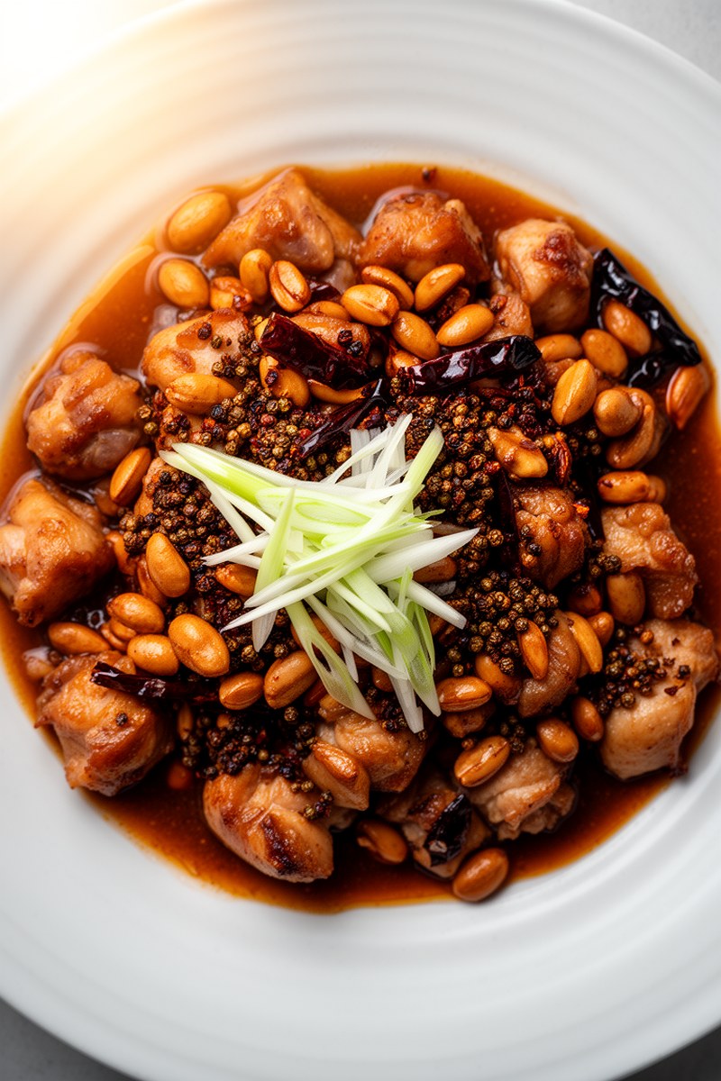 Kung Pao Chicken on plate, ready to serve