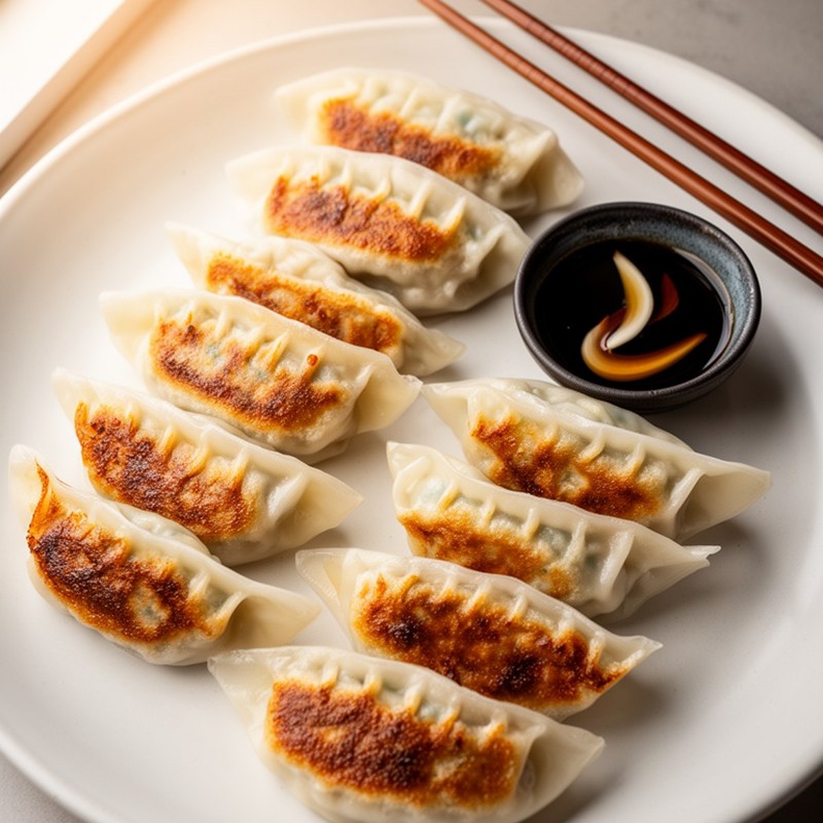 Pan Fried Pork and Chive Potstickers