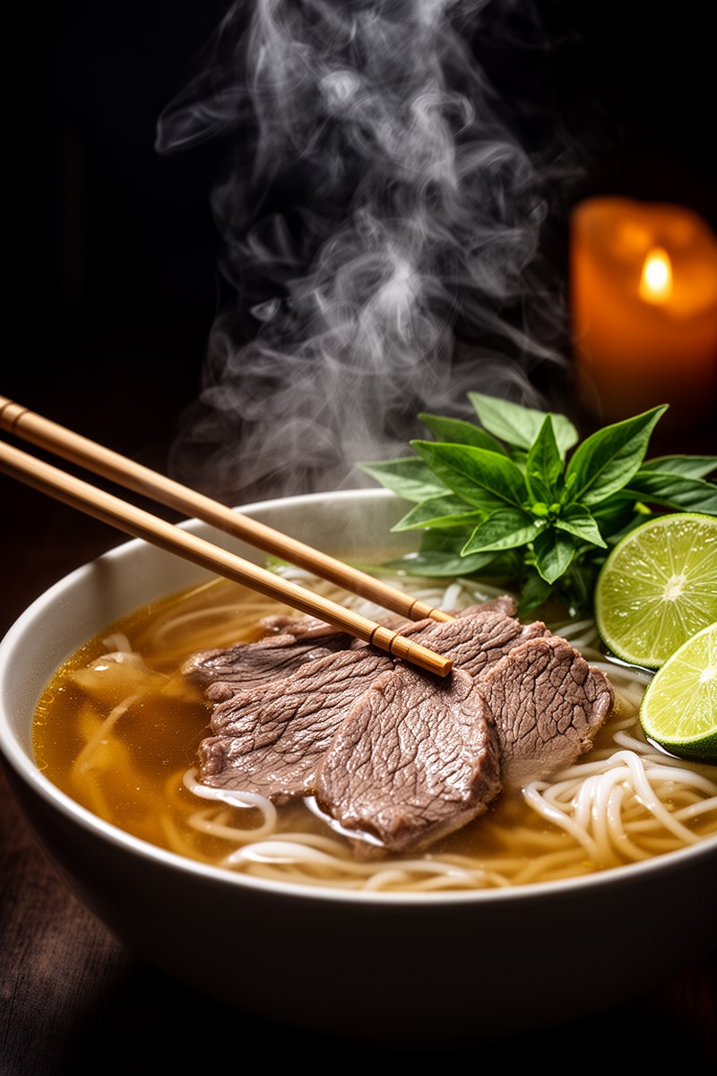 Authentic Pho Recipe — chopsticks resting on bowl of Vietnamese beef noodle soup