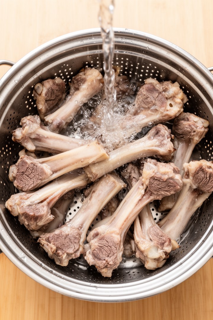 Step 1 of making Pho Recipe — Blanched bones rinsed clean