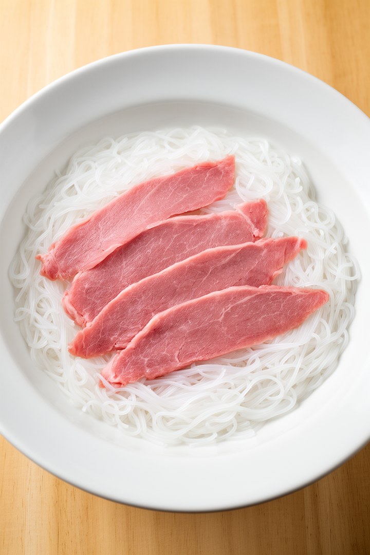 Step 5 of making Pho Recipe — Assembling the bowl